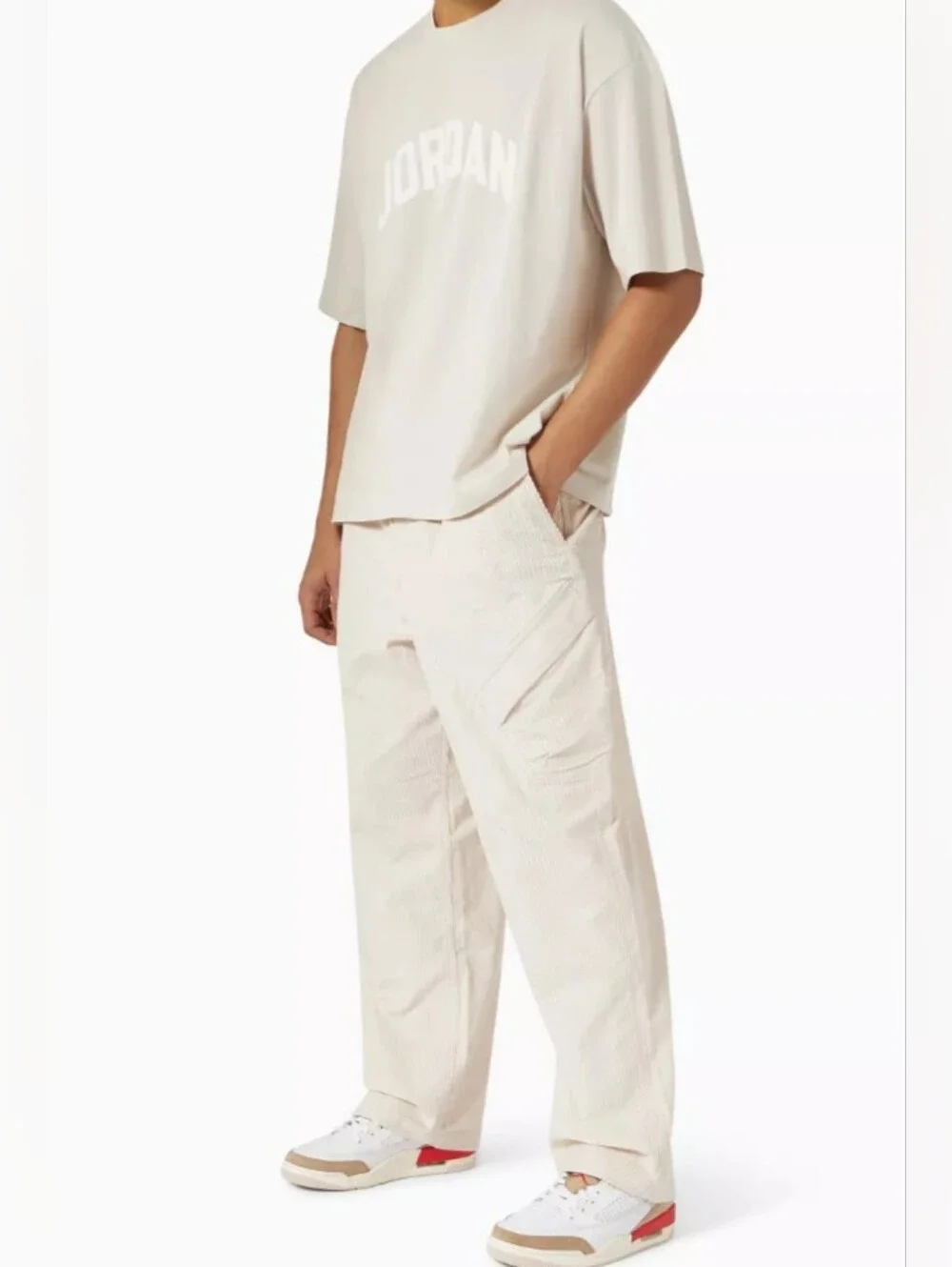 NWT Jordan Ivory Corduroy Cotton Chicago Cargo Pants Men's L